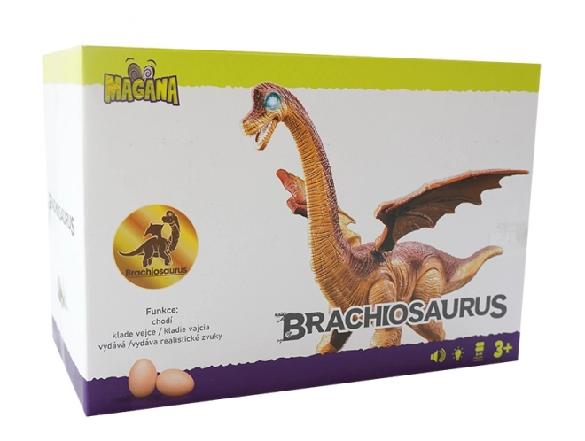 Dinozaur na baterie, składa jaja