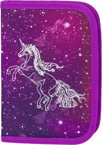 BAAGL Szkolny piórnik klasyczny dwie klapki Unicorn Universe