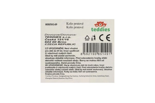 Koło palcowe śrubowe 10 cm plastikowe 3 kolory na karcie 17x21x4 cm
