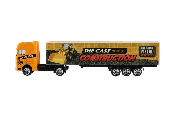 Auto ciężarowe z naczepą metal/plastik 20cm na wolny bieg mix rodzajów w plastik. pudełku 20x5x3cm
