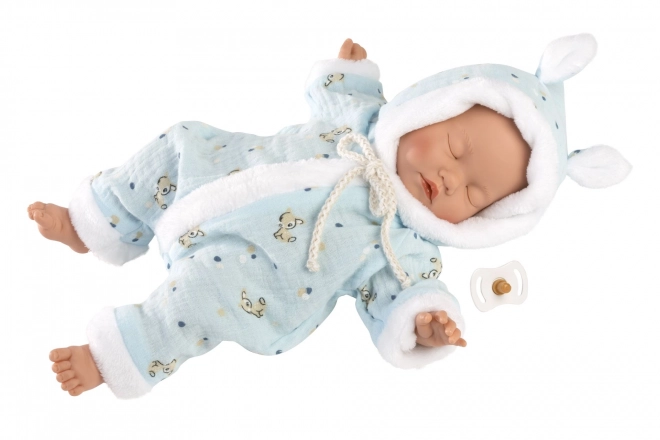 Llorens 63301 MAŁE DZIECKO - śpiąca realistyczna lalka niemowlę z miękkim materiałowym ciałem - 32 cm