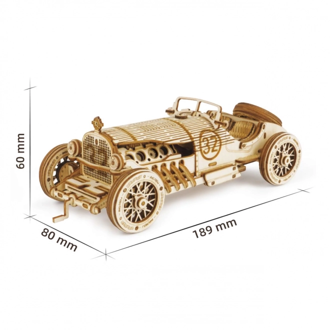 Wyścigowy samochód U-9 Grand Prix - 3D drewniane puzzle