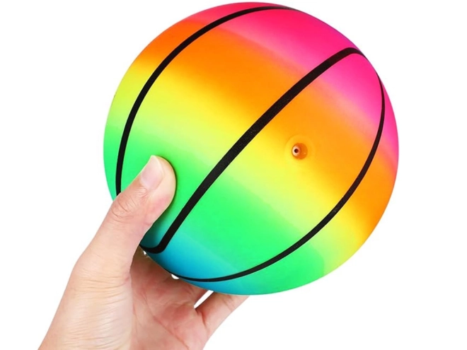 Gumowa tęczowa piłka dla dzieci 23 cm