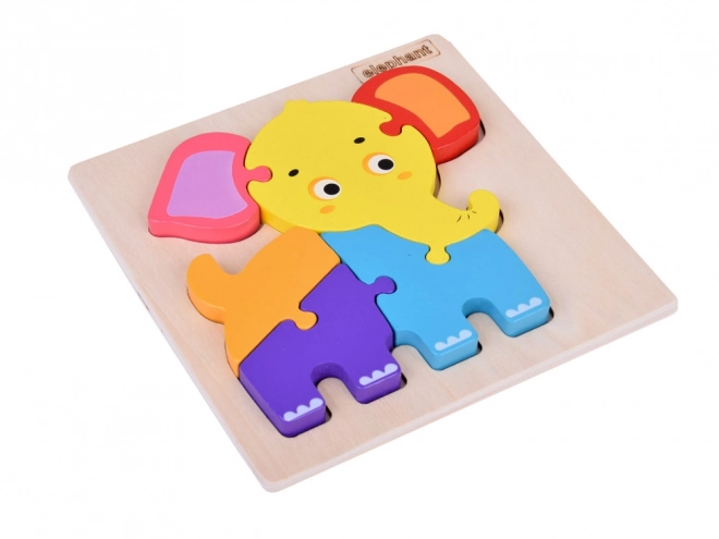 Drewniane puzzle edukacyjne słoń