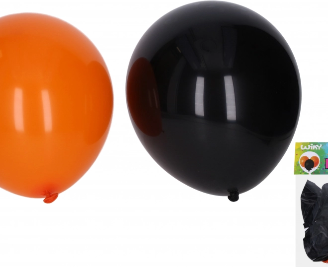 Balony na Halloween 30 cm – zestaw 10 szt., czarne i pomarańczowe