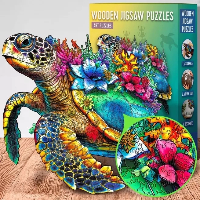 Drewniane Puzzle Żółw 500 Elementów EscapeWelt