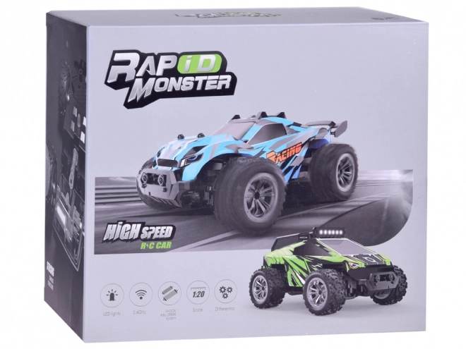 Zdalnie sterowane auto Rapid Monster z podświetleniem