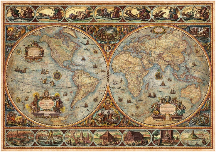 Educa Puzzle Historyczna mapa świata 1000 elementów