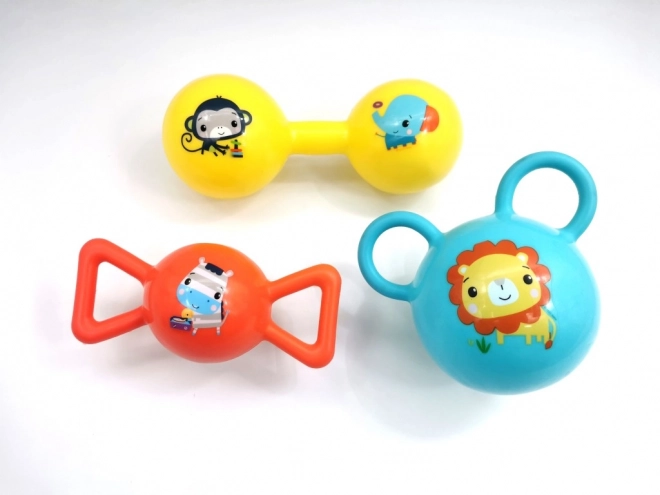 Fisher-Price zestaw kolorowych piłeczek z uchwytami dla niemowląt