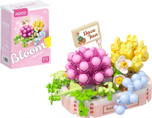 Klocki KOCO Bloom – kwiatowe aranżacje z sukulentów, 249 elementów