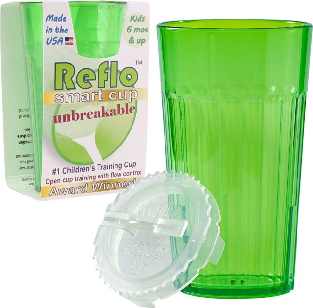 Kubek treningowy REFLO – zielony, nietłukący, 170 ml (od 6 miesięcy)