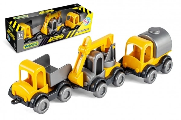 Zestaw samochodowy Kid Cars 3 szt. plastikowe 10cm w pudełku 30x8x10cm 12m+ Wader