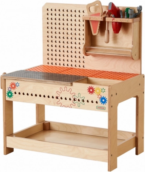 Drewniany warsztat XXL Montessori STEM z narzędziami MASTERKIDZ