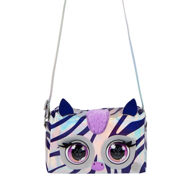 Metaliczna interaktywna torebka Purse Pets zebra
