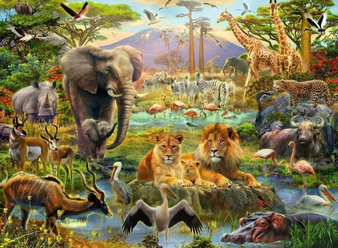 Puzzle Zwierzęta z sawanny XXL 200 elementów RAVENSBURGER