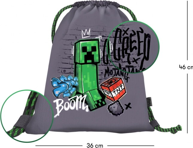 Zestaw 3 Skate Baagl Minecraft TNT: Plecak, Piórnik, Worek