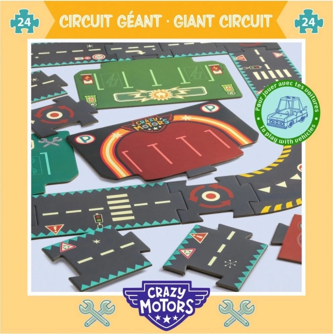 Puzzle wyścigowy tor dla autek DJECO Crazy Motors