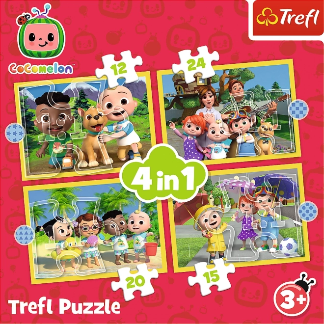 TREFL Puzzle Cocomelon: Poznajmy się 4w1 (12,15,20,24 kawałków)