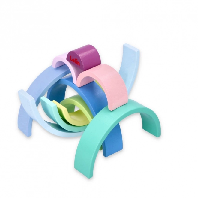 Drewniane tęczowe puzzle