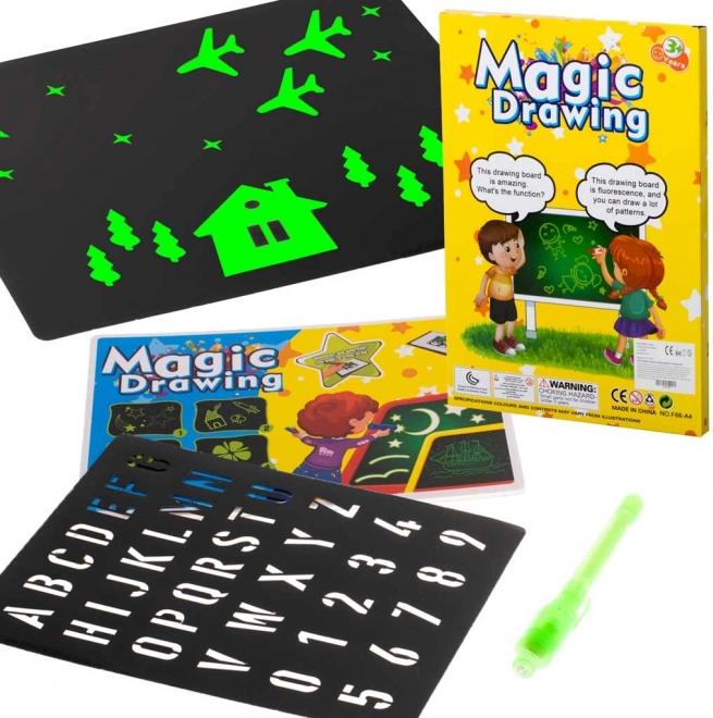 Magiczna tablica do rysowania z długopisem UV dla dzieci
