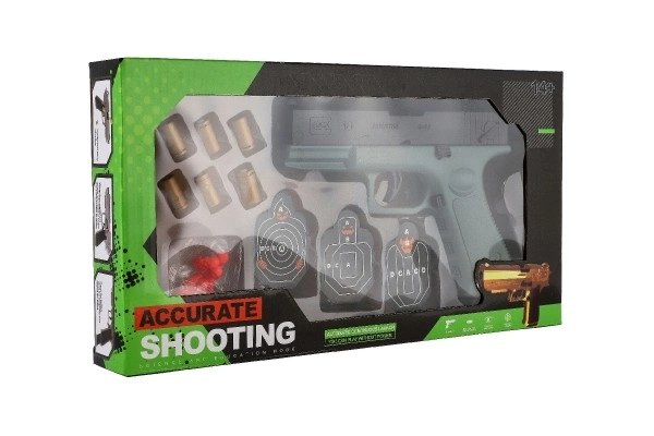 Pistolet na naboje piankowe z tarczą