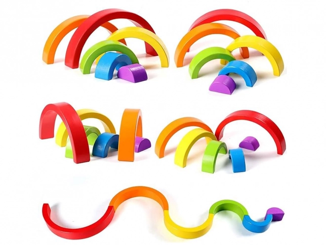 Montessori edukacyjne drewniane puzzle kolorowa tęcza + zadania ZA5328
