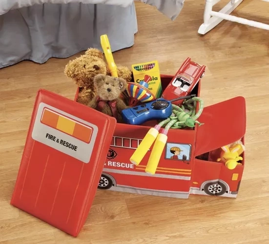 Strażacki składany taboret / skrzynia na zabawki - Kruzzel 22489