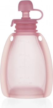 Silikonowa napełniana saszetka na żywność dla dzieci, Transparent Pink