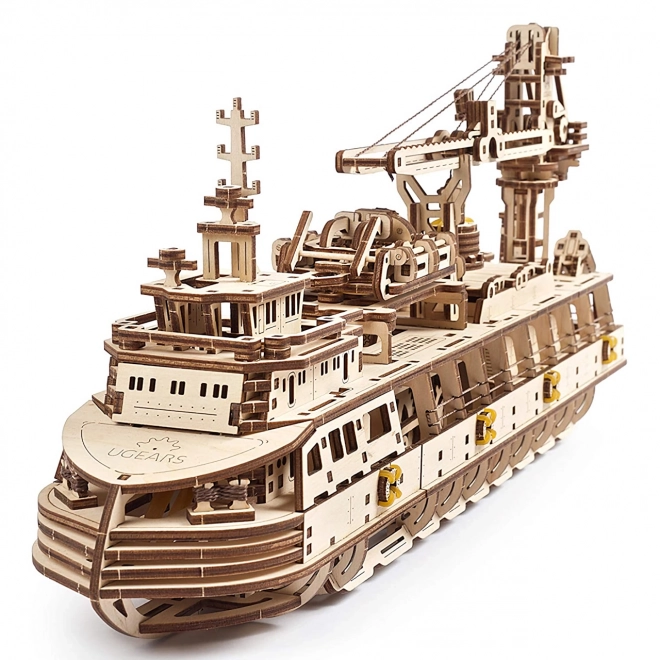 Ugears 3D puzzle - Badawczy statek parowy 575 elementów