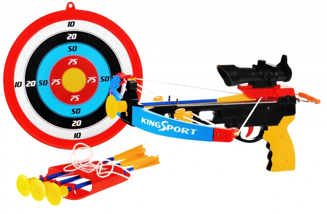 Kusze dla dzieci (6+) Zestaw sportowy 7 szt. + Tarcza + 4 strzały + Kołczan + Celownik
