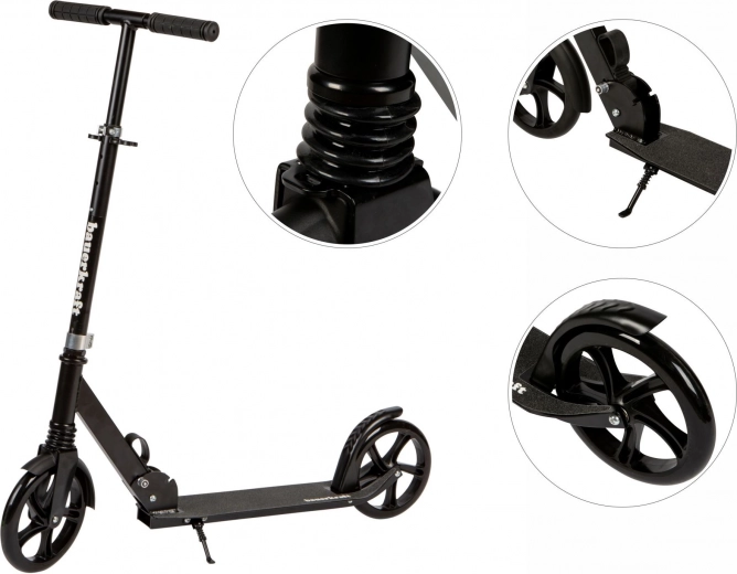 Płynna jazda dzięki dużym kółkom 200 mm i amortyzacji