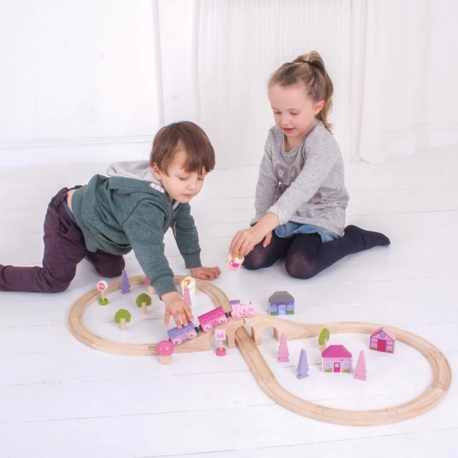 Kolejka drewniana ósemka dla księżniczek 35 części Bigjigs Rail