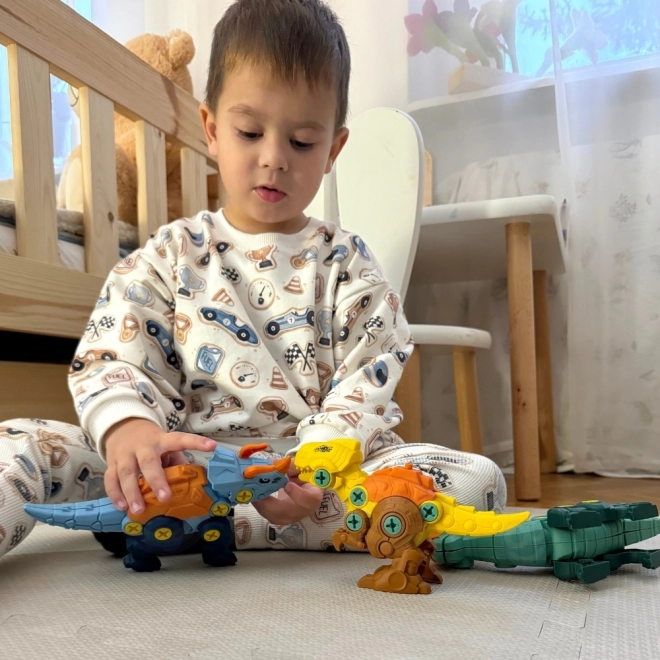 Zestaw do skręcania dinozaurów Woopie 3 szt. z walizką i wiertarko-wkrętarką