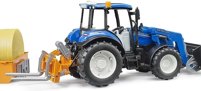 Bruder Traktor New Holland T5.120 z ładowaczem czołowym i przyczepą
