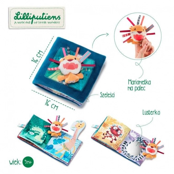 Lilliputiens - Książka z mini pacynką Lew Jack 9 m+