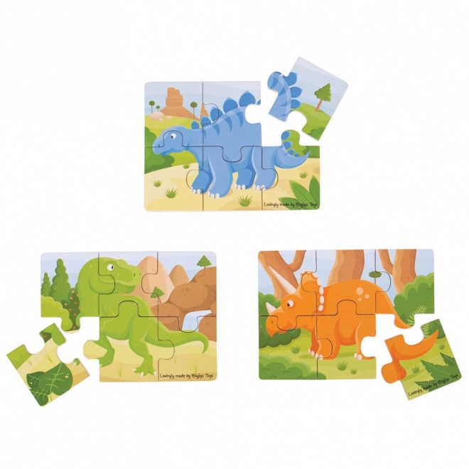 Bigjigs Toys Układanka 3w1 dinozaury