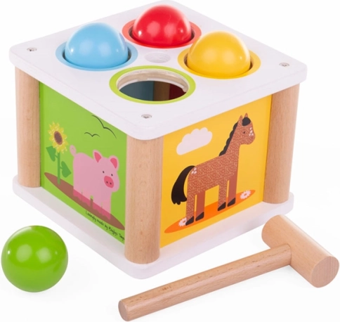 Bigjigs Baby drewniany młotek Farma