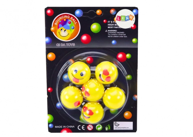 Zestaw żółtych piłeczek do skakania Emoji 6 szt.