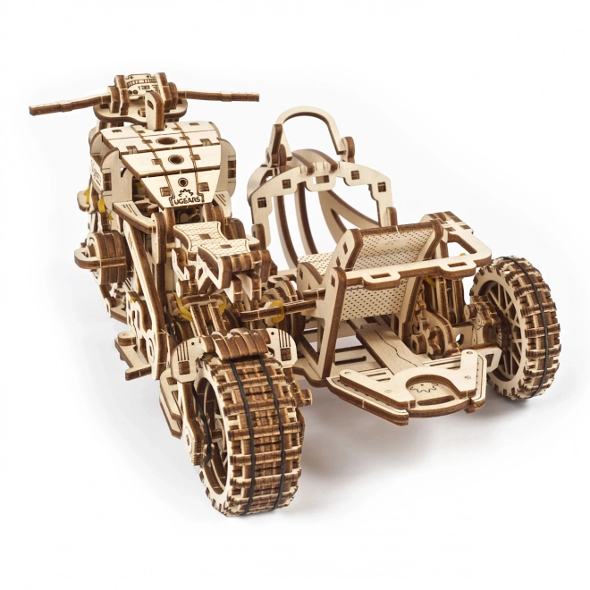 Ugears Puzzle 3D Motocykl z wózkiem 380 elementów