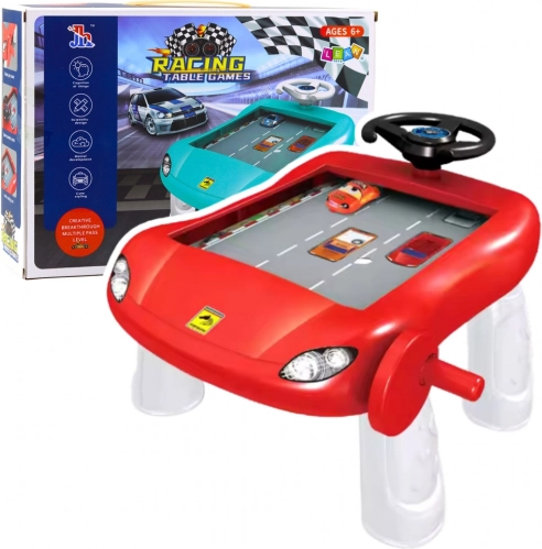 Manualny symulator jazdy – czerwony edukacyjny stolik