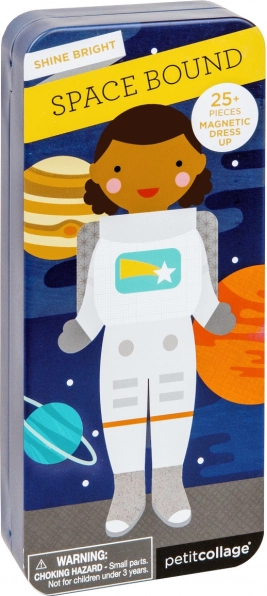 Magnetyczne puzzle astronautka w metalowym pudełku