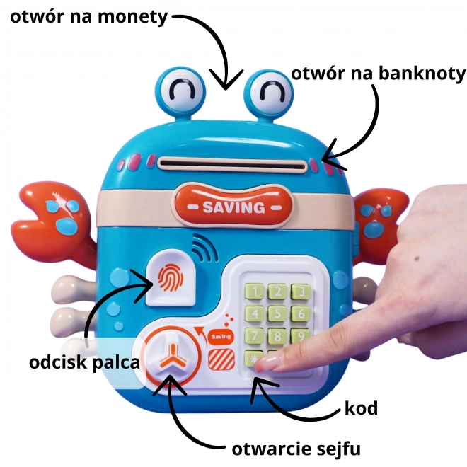 Elektroniczna skarbonka sejf Krab plecak