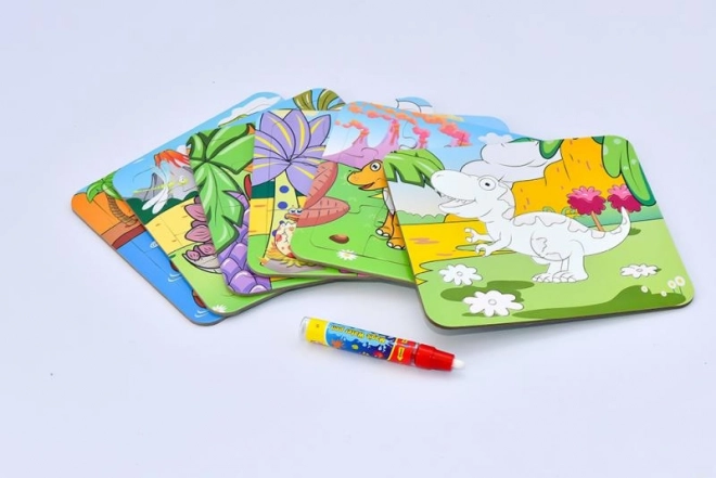 Mac Toys Puzzle Dinozaury z Malowaniem Wodnym