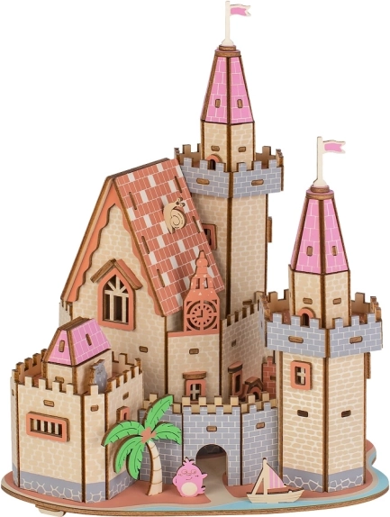 Drewniane puzzle 3D – zamek na plaży WOODCRAFT