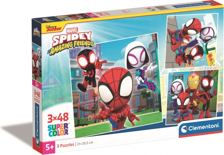 Trzy kolorowe motywy SPIDEY w jednym opakowaniu