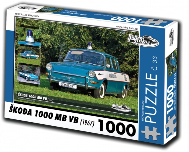 Puzzle Retro auta Škoda 1000 MB VB (1967) – 1000 elementów