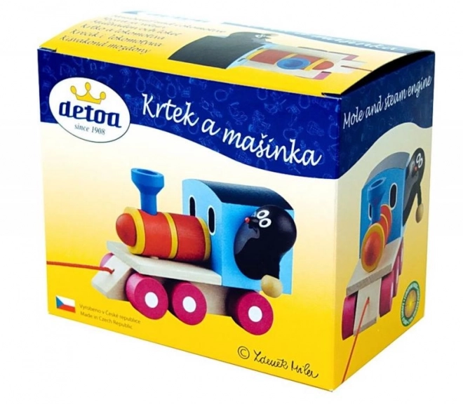 Ciuchcia drewniana z Krecikiem - 12 cm