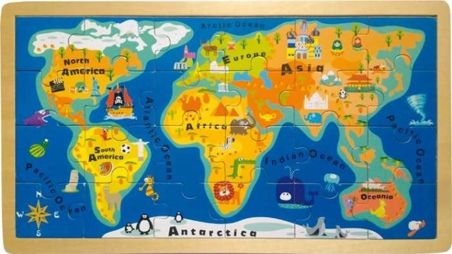 Puzzle do układania Mapa Świata dla Dzieci