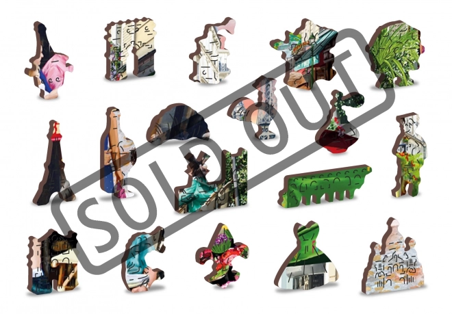 Wooden City Drewniane puzzle Paryskie bistro 2w1, 505 elementów EKO