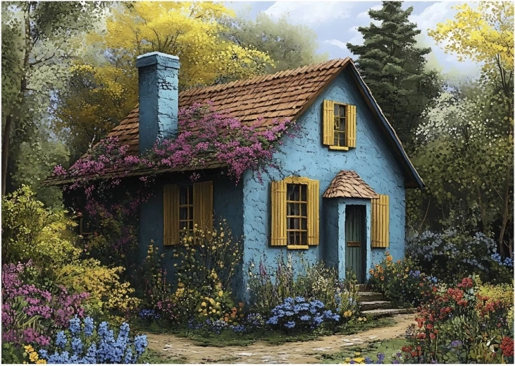 Puzzle Niebieski domek 500 elementów